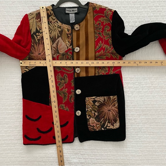 Vintage Indigo Moon Women’s Embroidered Tapestry Patchwork Jacket Size Small - Picture 3 of 8